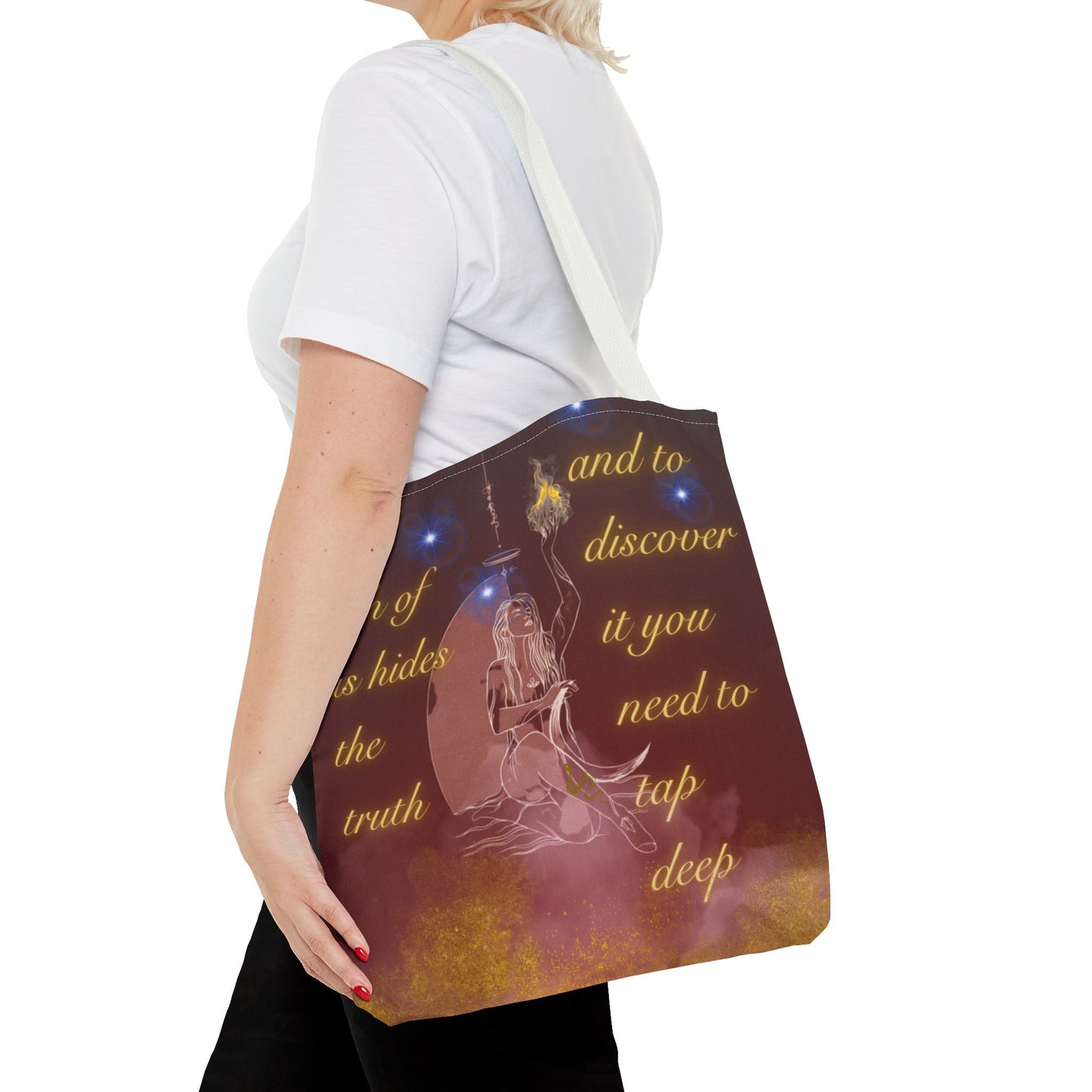 Serpent & Flame Tote – Cosmic Balance | Goddess & Serpent Tote Bag, Sacred Feminine & Duality