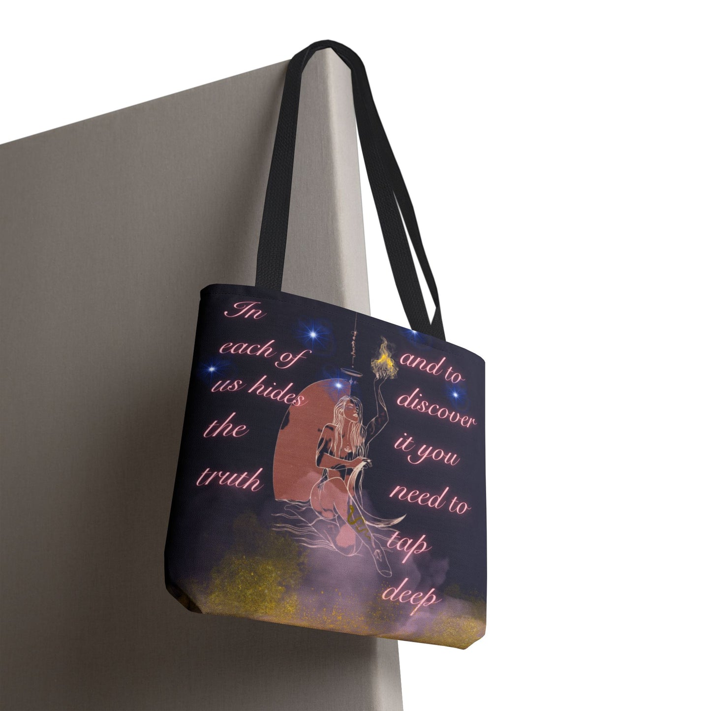 Serpent & Flame Tote – Cosmic Light | Goddess & Serpent Empowerment Tote Bag, Spiritual & Mystical