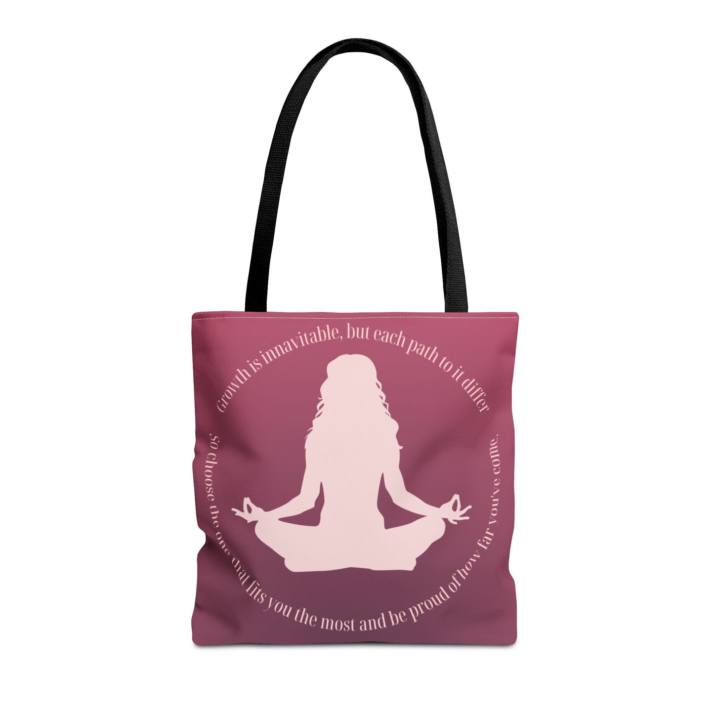 Meditation Silhouette Tote Bag – Mindfulness Yoga Quote Tote for Women