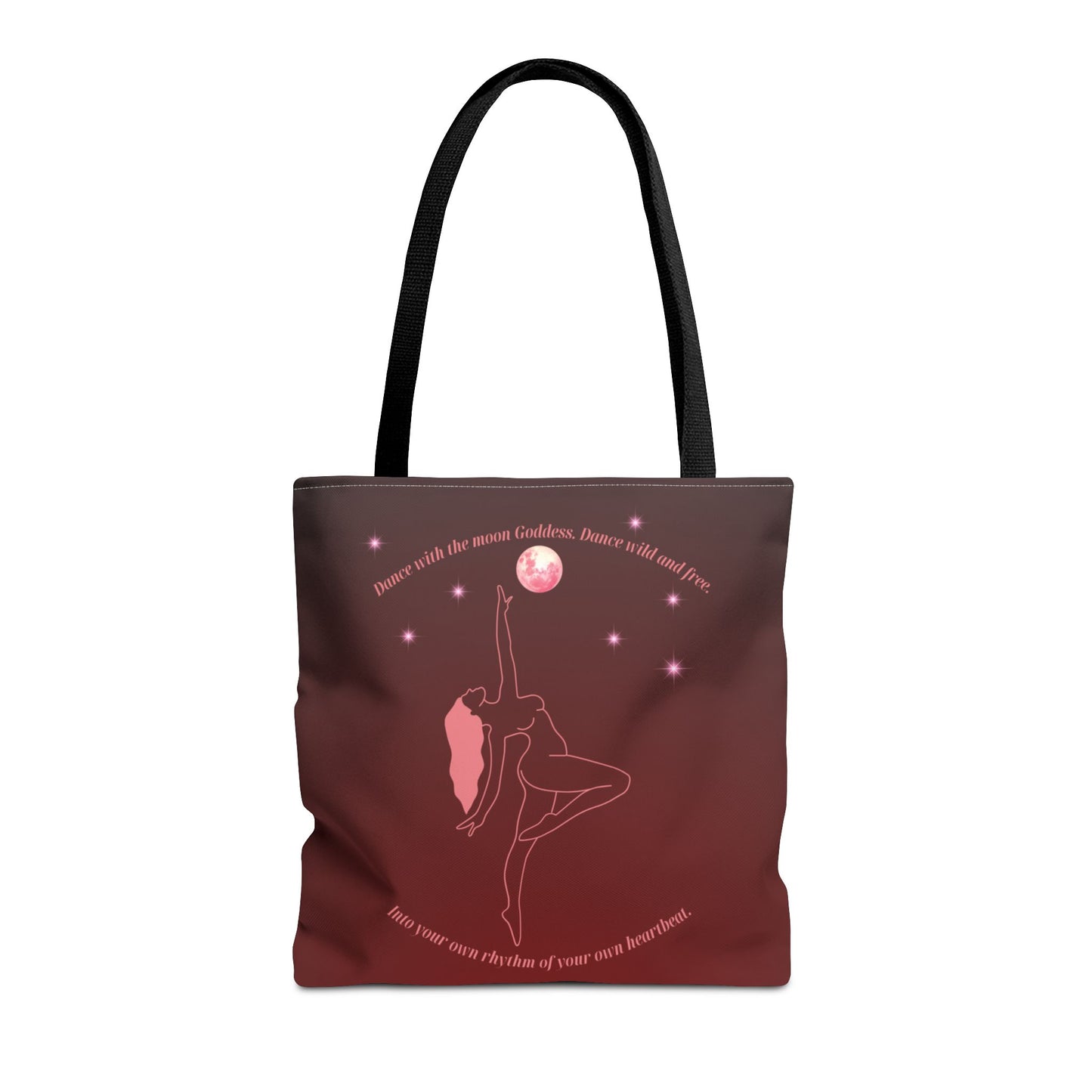 Goddess Tote Bag with Moon & Wolf Design, Boho Reusable Bag, Earthy Gift for Nature Lovers, Yoga & Spiritual Tote, Eco-Friendly Shopping Bag