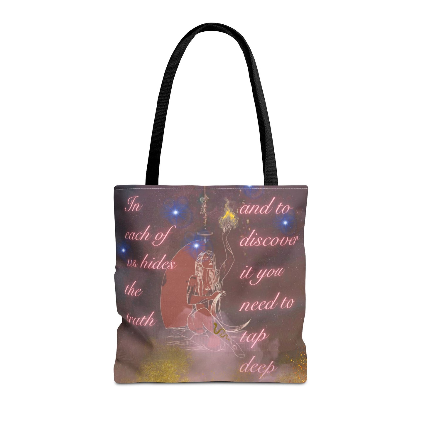 Serpent & Flame Tote – Temple of Shadows | Double-Sided Goddess Tote Bag, Mystical & Empowering