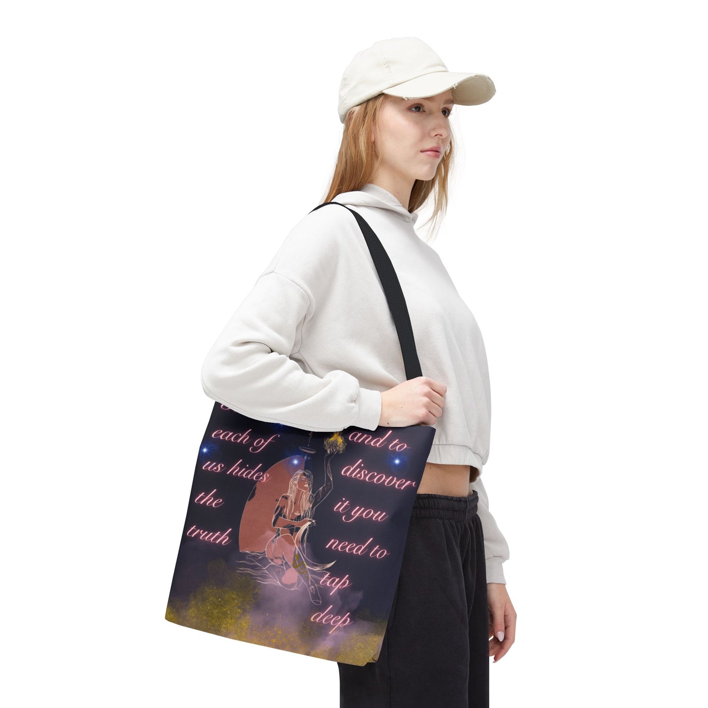 Serpent & Flame Tote – Cosmic Light | Goddess & Serpent Empowerment Tote Bag, Spiritual & Mystical