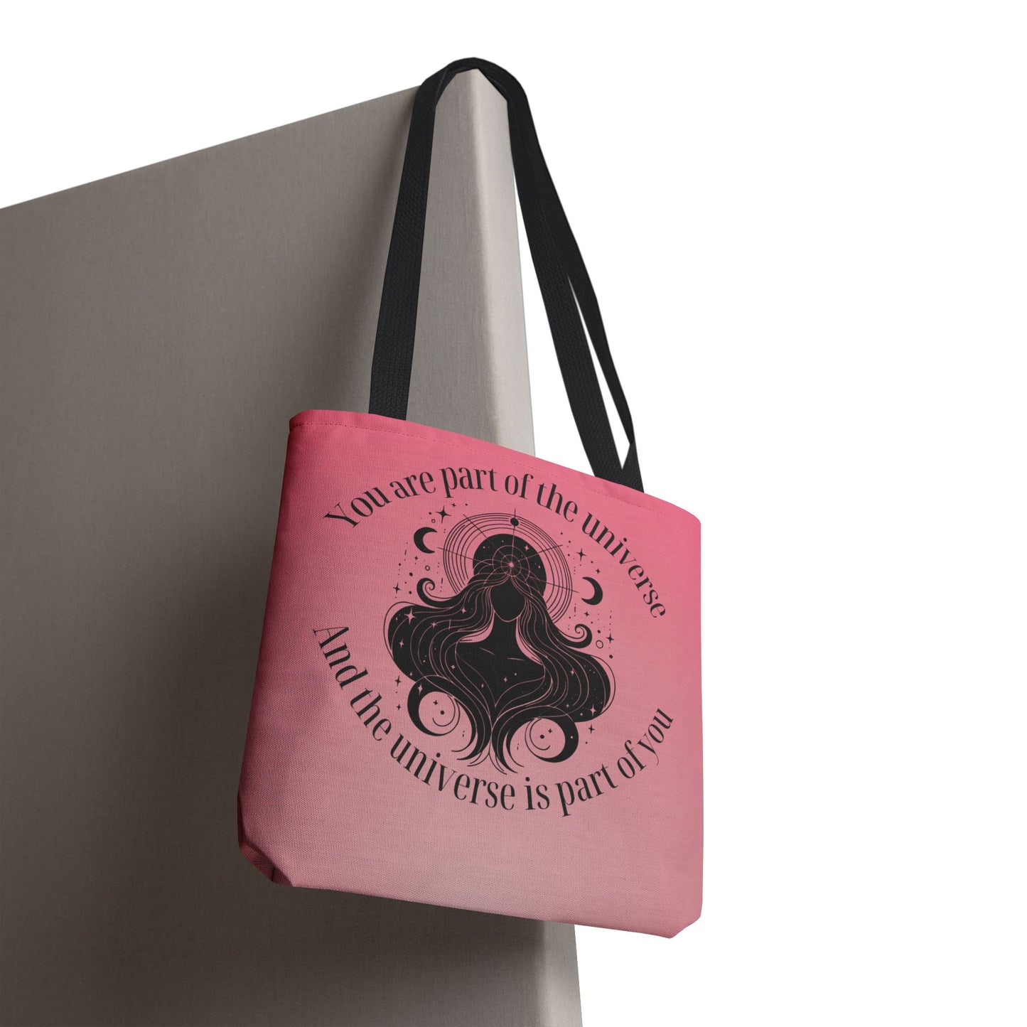 Cosmic Self-Love Tote Bag — "You are part of the universe" Pink Astral Tote