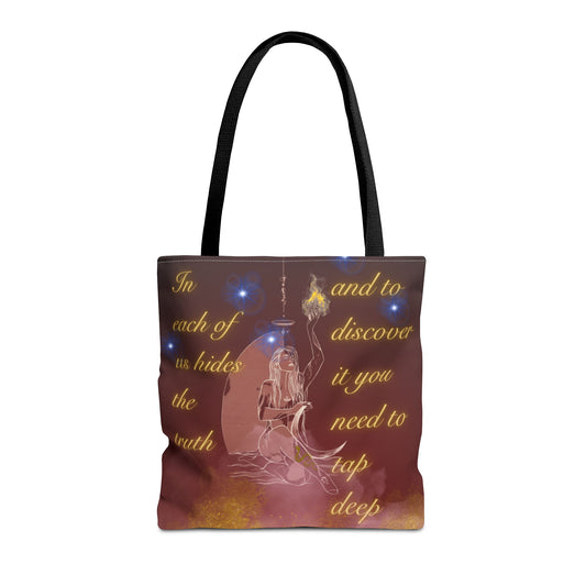 Serpent & Flame Tote – Cosmic Balance | Goddess & Serpent Tote Bag, Sacred Feminine & Duality