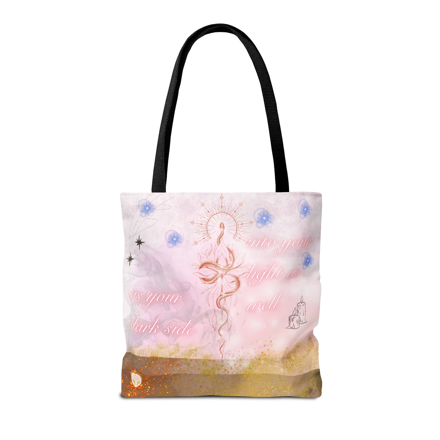 Serpent & Flame Tote – Temple of Shadows | Double-Sided Goddess Tote Bag, Mystical & Empowering