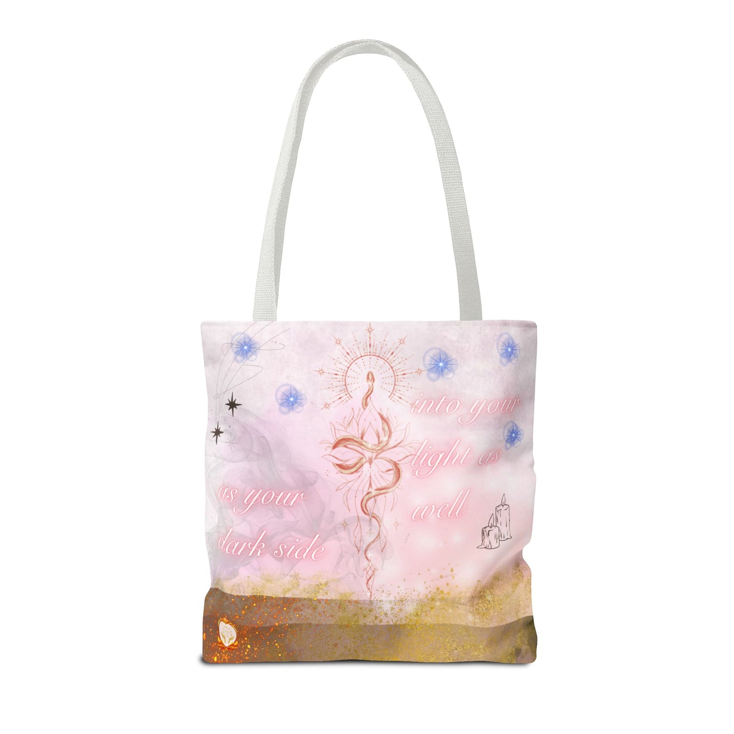 Serpent & Flame Tote – Temple of Shadows | Double-Sided Goddess Tote Bag, Mystical & Empowering