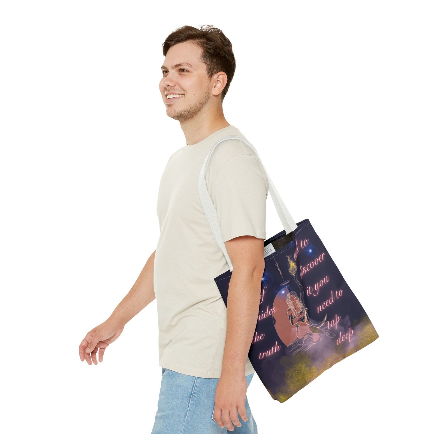 Serpent & Flame Tote – Cosmic Light | Goddess & Serpent Empowerment Tote Bag, Spiritual & Mystical