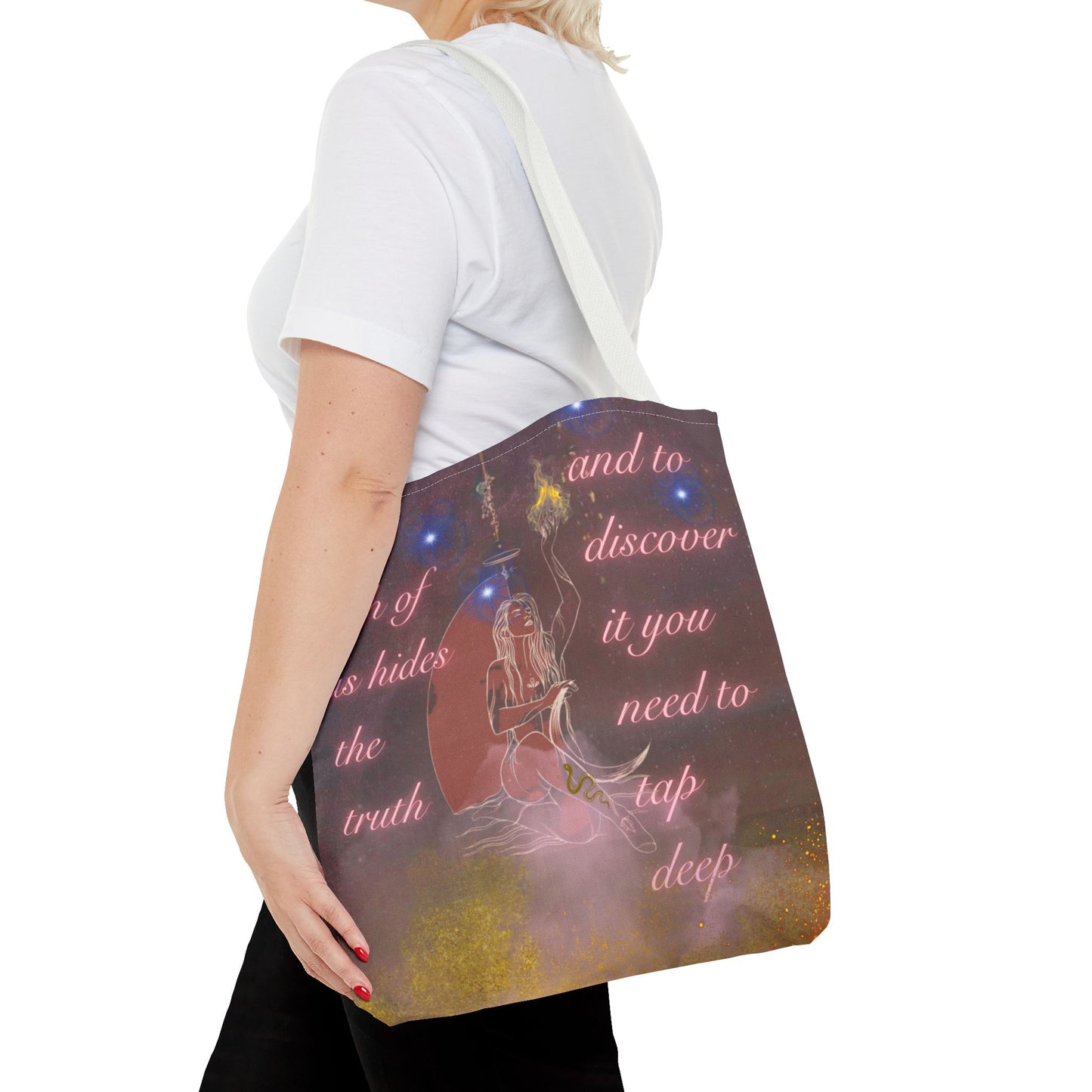 Serpent & Flame Tote – Temple of Shadows | Double-Sided Goddess Tote Bag, Mystical & Empowering