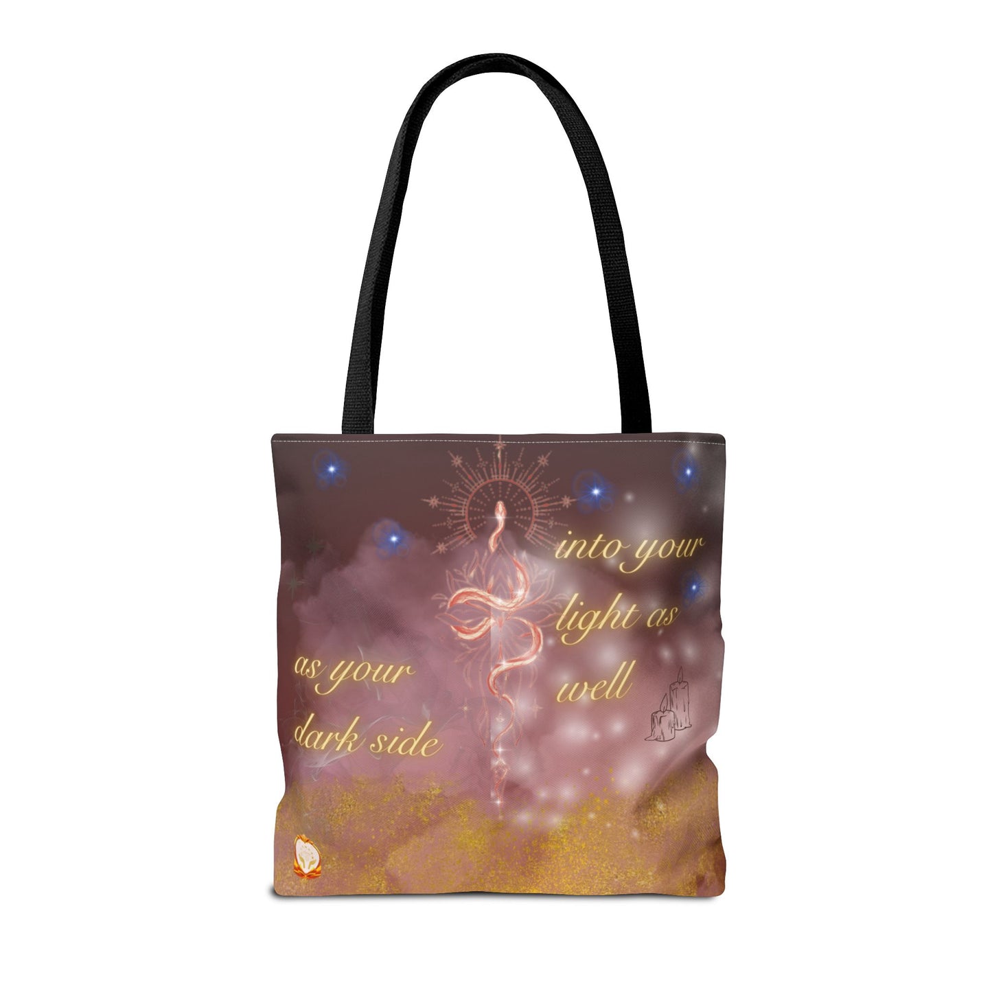 Serpent & Flame Tote – Cosmic Balance | Goddess & Serpent Tote Bag, Sacred Feminine & Duality