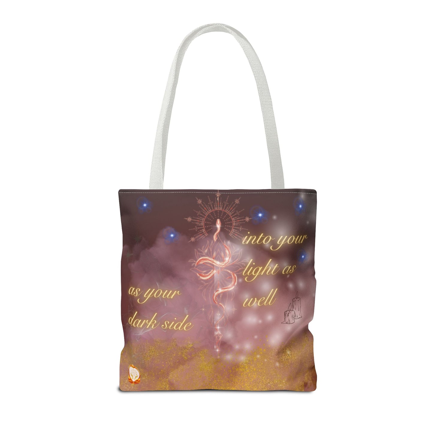 Serpent & Flame Tote – Cosmic Balance | Goddess & Serpent Tote Bag, Sacred Feminine & Duality
