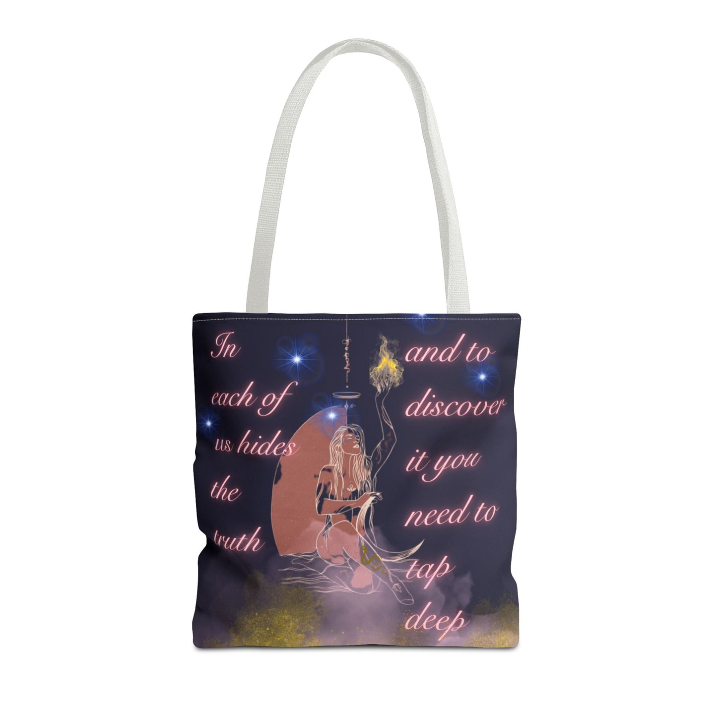 Serpent & Flame Tote – Cosmic Light | Goddess & Serpent Empowerment Tote Bag, Spiritual & Mystical
