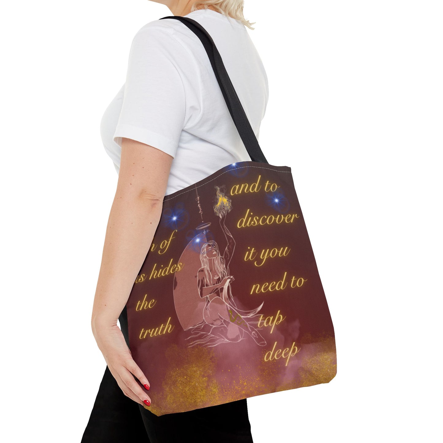 Serpent & Flame Tote – Cosmic Balance | Goddess & Serpent Tote Bag, Sacred Feminine & Duality