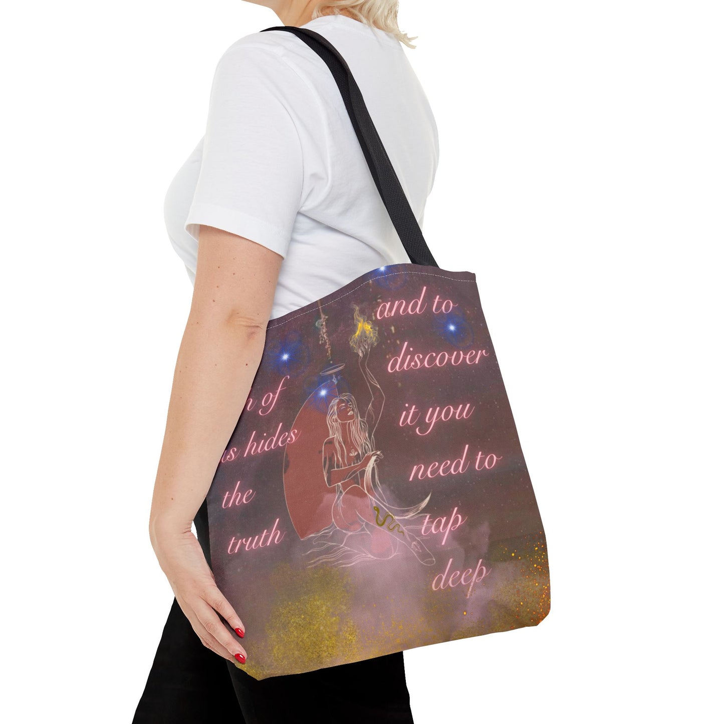 Serpent & Flame Tote – Temple of Shadows | Double-Sided Goddess Tote Bag, Mystical & Empowering