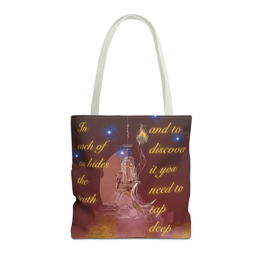 Serpent & Flame Tote – Cosmic Balance | Goddess & Serpent Tote Bag, Sacred Feminine & Duality